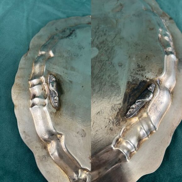 Vintage Towle Silver Plate Ornate Footed Round Tray Platter - Picture 7 of 8